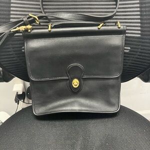 Vintage Coach SPENCER Black Leather Briefcase Messenger Shoulder Bag